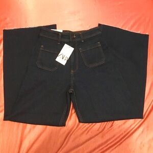 👖 NWT Zara Marine Slim Relaxed High Rise size 8 👖